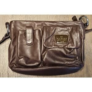Wilsons Leather Brown Crossbody Purse Hand Bag Satchel Bag